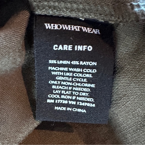 Like New Who What Wear Women's Olive Green Linen Blend Utility Jacket, L - Picture 9 of 9